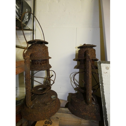 90 - 2 OLD OIL LAMPS