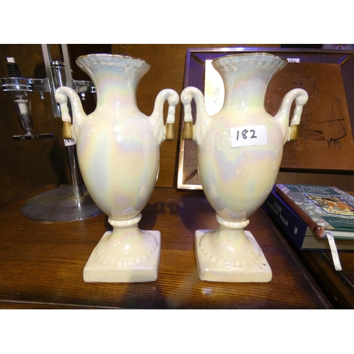 182 - 2 STAND ALONE ART DECO VASES