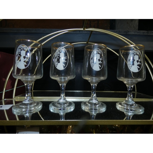 2 GLASS DISPLAY SHELVES