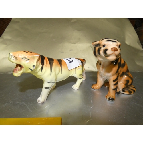 221 - 2 CERAMIC TIGERS