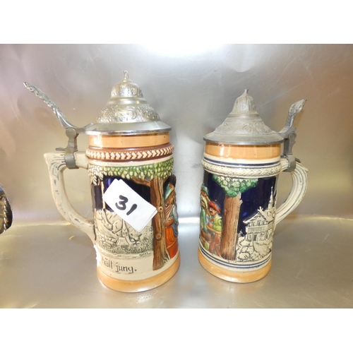 31 - 2 BEER STEIN MUGS