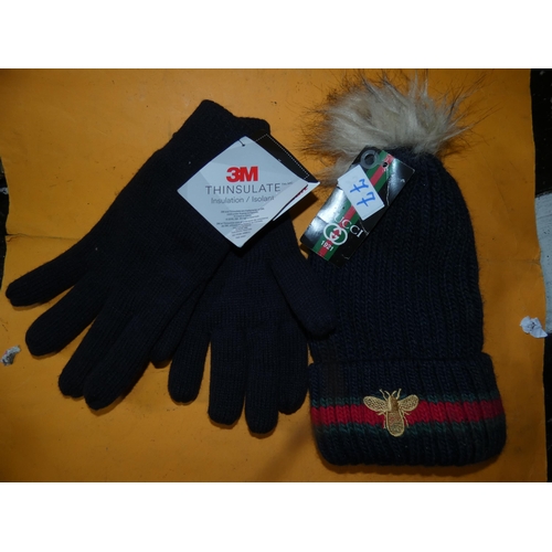 77 - NEW MENS GLOVES THINSULATE+ GUCCI HAT