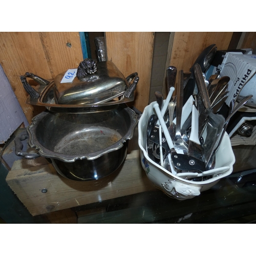 92 - QTY OF QUALITY CUTLERY AND STEEL BOWLS