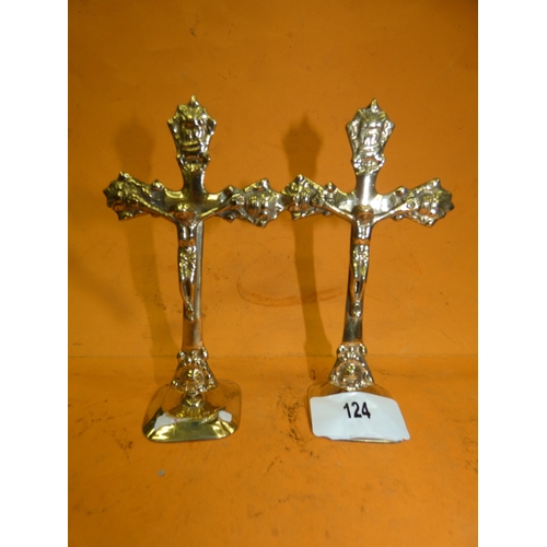 124 - 2 BRASS CROSS