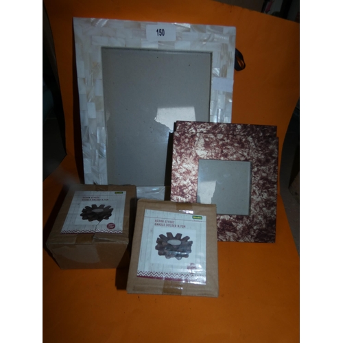 150 - LOT OF PHOTOFRAME PLUS CANDLE HOLDERS