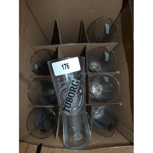 176 - 9 TUBORG GLASSES