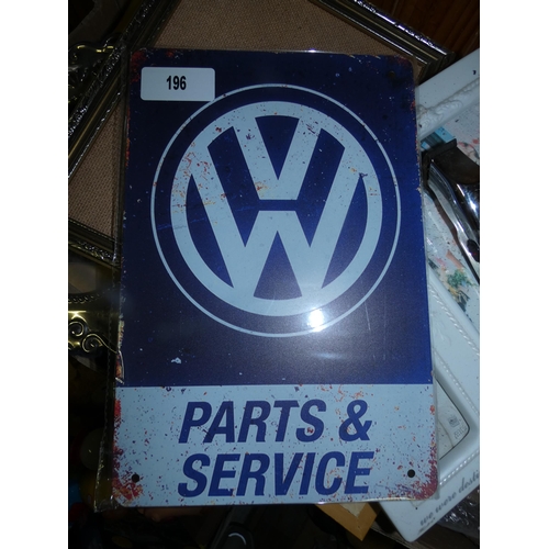 196 - STEEL SIGN VOLKSWAGEN