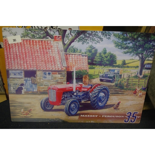 383 - MASSEY FERGUSON ENAMELIZED SIGN H50 X 70CM