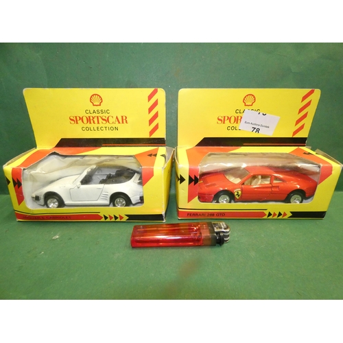 78 - SHELL COLLECTABLE SPORTSCARS -FERRARI 288 GTO AND JAGUAR E CABRIOLET