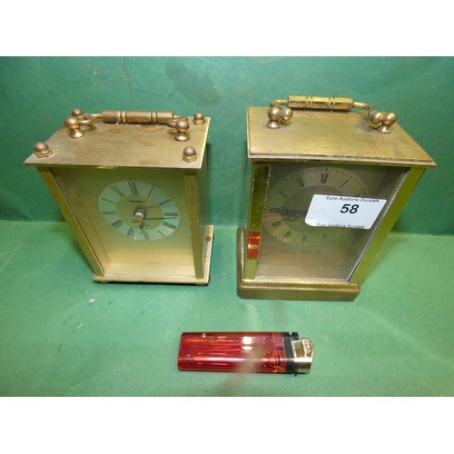 58 - 2 CARRIAGE CLOCK