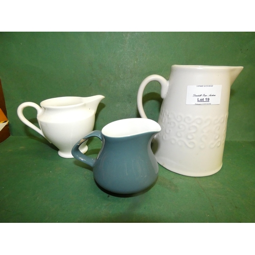 19 - 3 CERAMIC JUGS