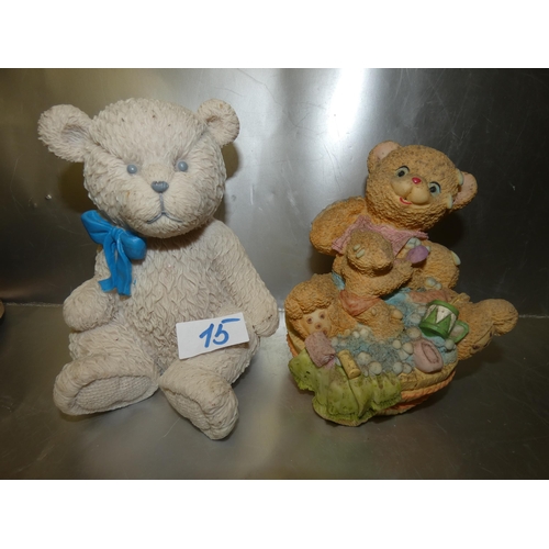 15 - PAIR OF CERAMIC BEARS