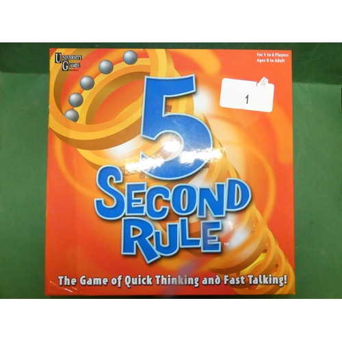 1 - 5 SECOND GAME- AGES 8 TO ADULT