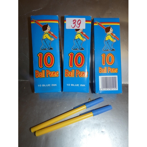 39 - LOT OF BLUE BALL PENS