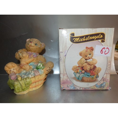 60 - 2 HAND CRAFTED BEARS - MICHELANGELO