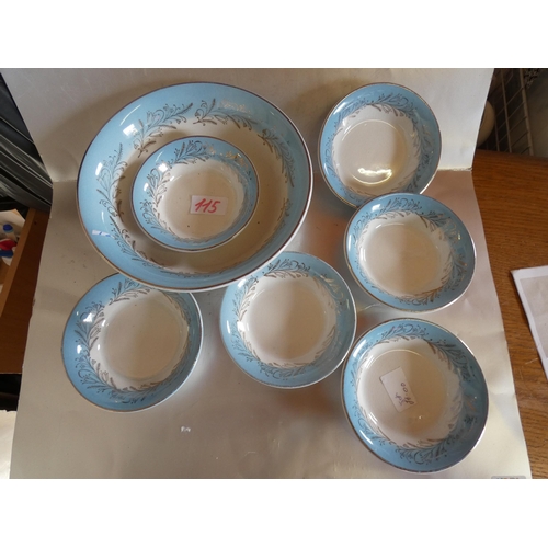 115 - SET OF BLUE BOWLS