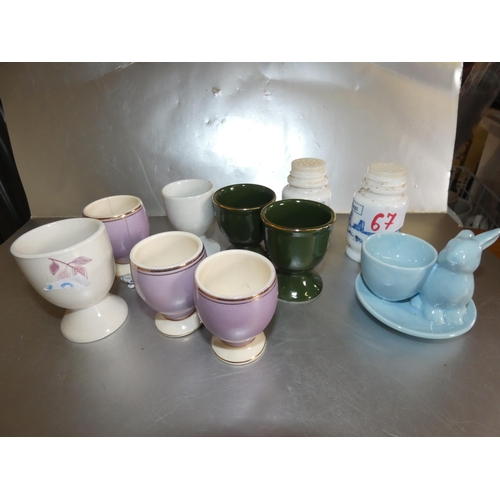 67 - LOT OF EGG CUPS