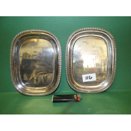 116 - 2 OLD SHEFFIELD PLATE TRAYS