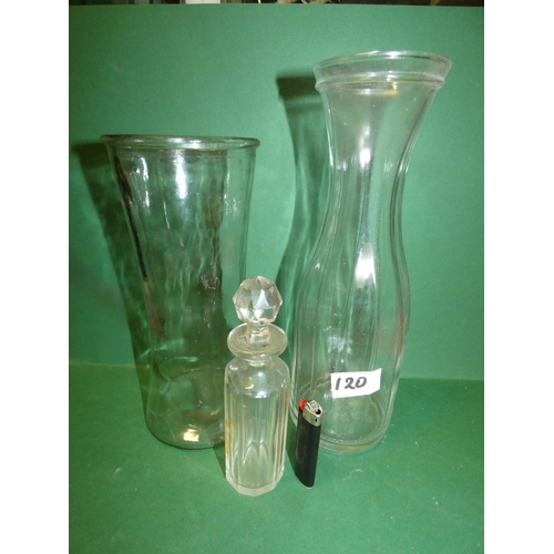 120 - 3 GLASS PIECES AS SEEN