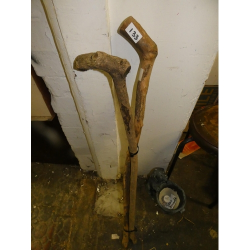 133 - 2 WALKING STICKS