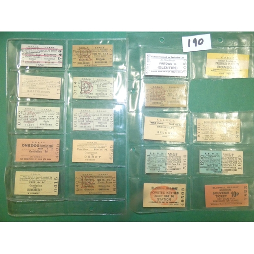 190 - VINTAGE IRISH RAILWAY TICKETS