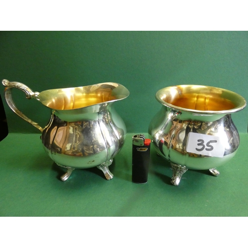 35 - SHERIDAL SILVER PLATED JUG+ BOWL (STAMPED )