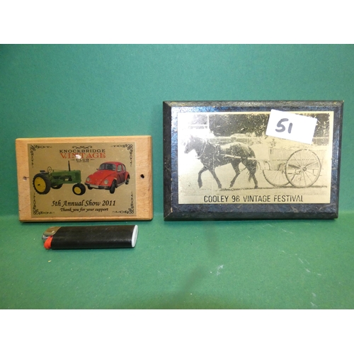 51 - LOCAL VINTAGE SHOW PLAQUES