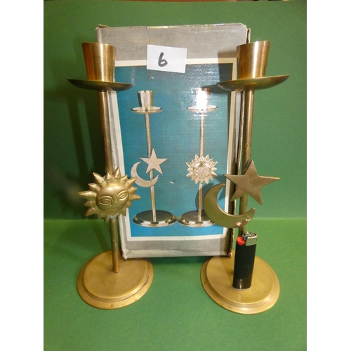 6 - 4 BRASS CANDLE STICKS