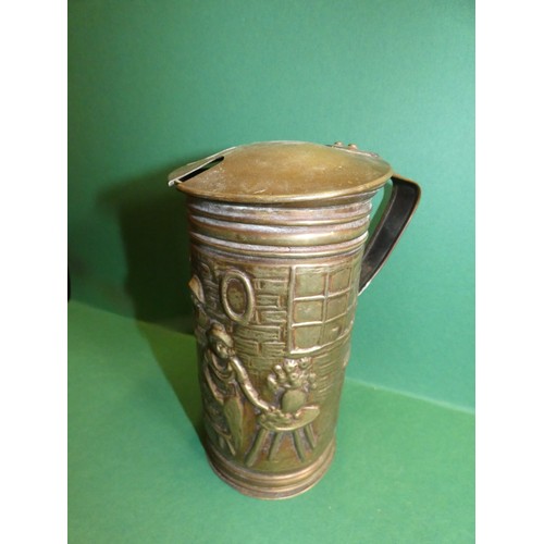 18 - VINTAGE PEERAGE BRASS LIDDED TANKARD