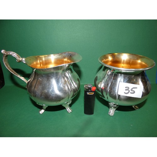 35 - SHERIDAL SILVER PLATED JUG+ BOWL (STAMPED )