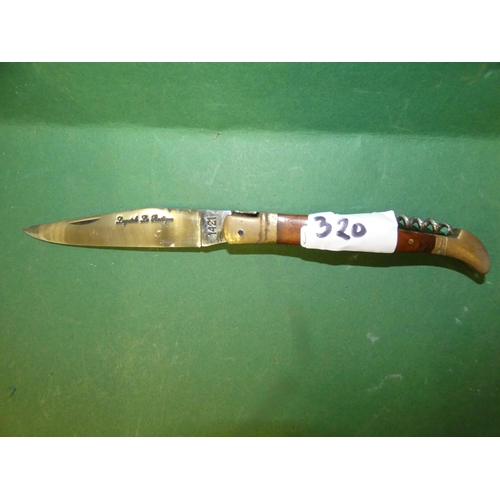 320 - LAGUIOLE LE RUSTIQUE KNIFE WITH CORKSCREW- NUMBER 1421