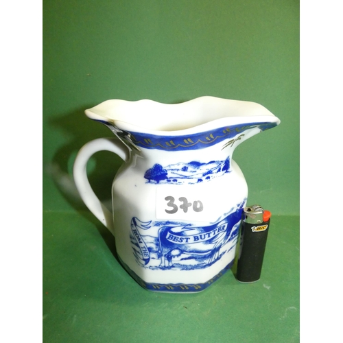 370 - VINTAGE VICTORIA WARE IRONSTONE BLUE PITCHER