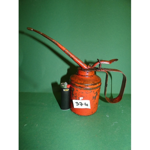 374 - VINTAGE WESCO 3320 RED OIL CAN