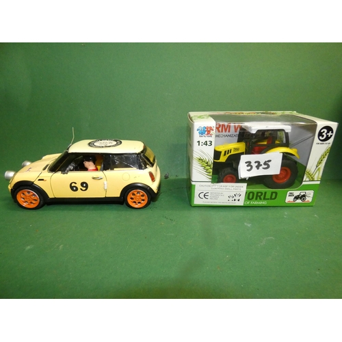 375 - TRACTOR MODEL AND MINI-COOPER VEHICLE MODEL