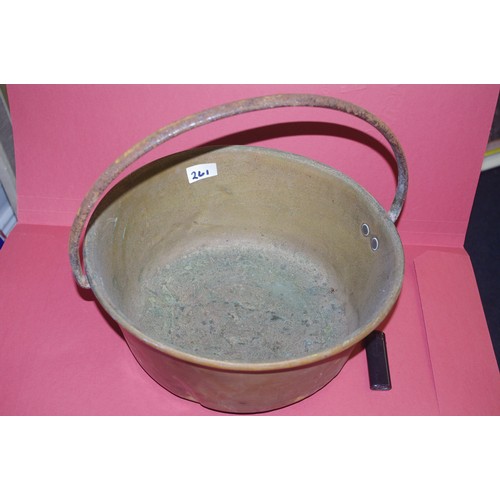 261 - LARGE BRASS POT