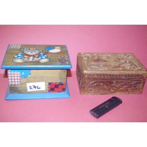 276 - 2 WOODEN TRINKET BOXES