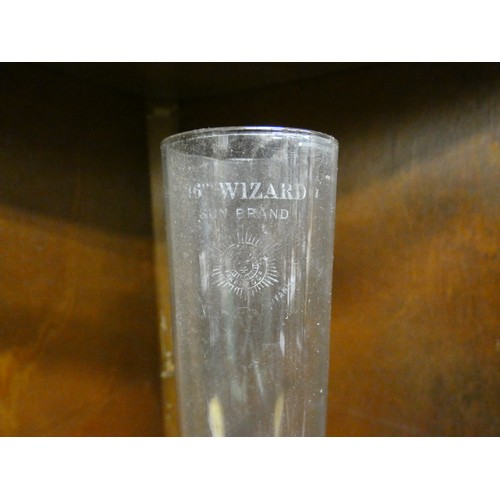 323 - VINTAGE GLASS OIL LAMP-WIZARD GLASS