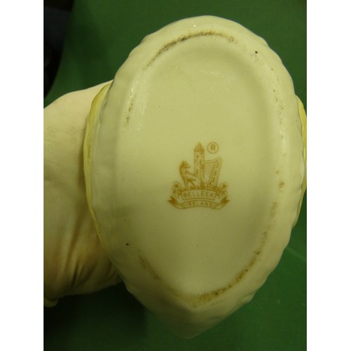 338 - BELLEEK BROWN STAMP SWAN