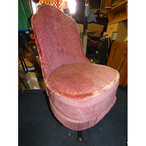 382 - VINTAGE PINK BEDROOM CHAIR