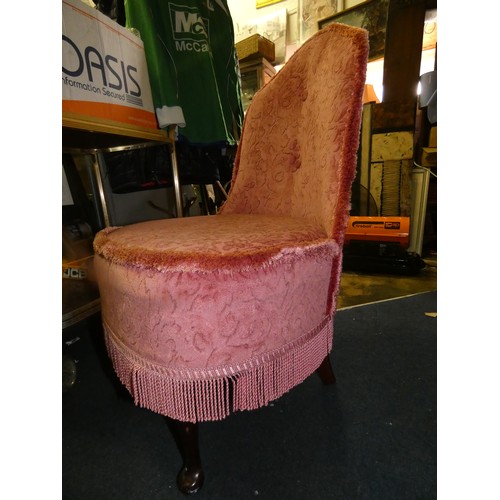 382 - VINTAGE PINK BEDROOM CHAIR