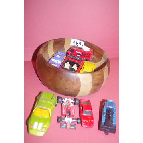 243 - VEHICLE LOT IN WOODEN BOWL