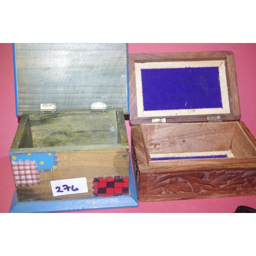 276 - 2 WOODEN TRINKET BOXES