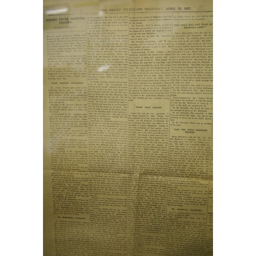 289 - NEWRY TELEGRAPH APRIL 15TH 1937 H63 X 86CM