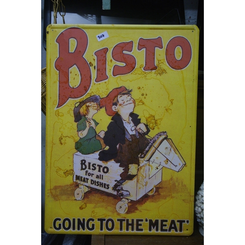 307 - BISTRO ENAMELIZED TIN SIGN H70 X 50CM