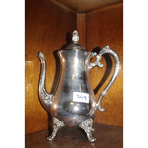 309 - ENGLISH SILVER PLATED COFFEE POT