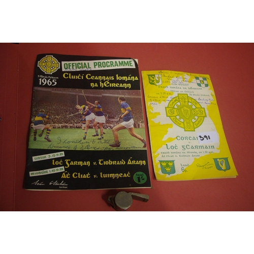 391 - 2 old gaa programmes from the 60's