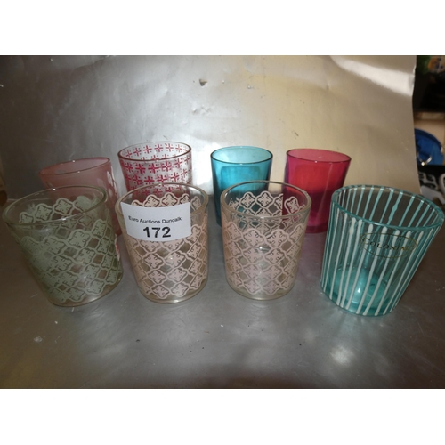 172 - 8 GLASS TEALIGHTS CANDLE HOLDERS