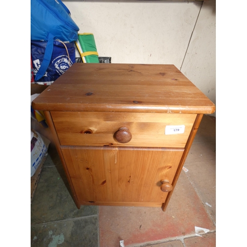 179 - WOODEN BEDSIDE CHEST