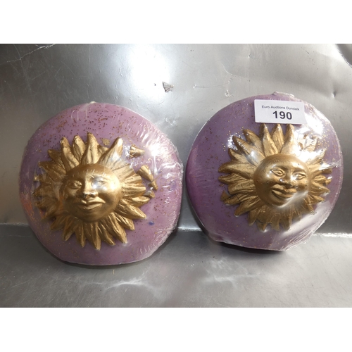 190 - 2 LARGE MOON CANDLES