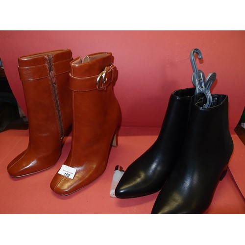 152 - 2 PAIRS OF LADIES BOOTS SIZE 3+5